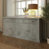 Bowood Large Straight Sideboard 4 Door Solid Wood Limewash