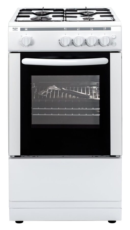 Bush AG56SWX 50cm Single Oven Gas Cooker - White