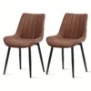 Clipop Dining Chairs Set Of 2 Faux Leather Occasional Reception Chairs With Metal Legs, Kitchen Chairs For Dining Room Living Room