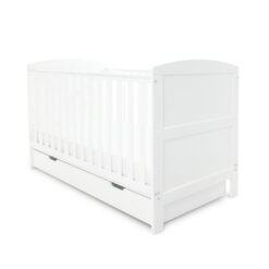 Coleby Classic Cot Bed, Under Drawer and All Seasons Premium Pocket Sprung Mattress - White