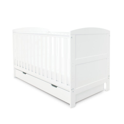 Coleby Classic Cot Bed, Under Drawer and Fibre Mattress - White