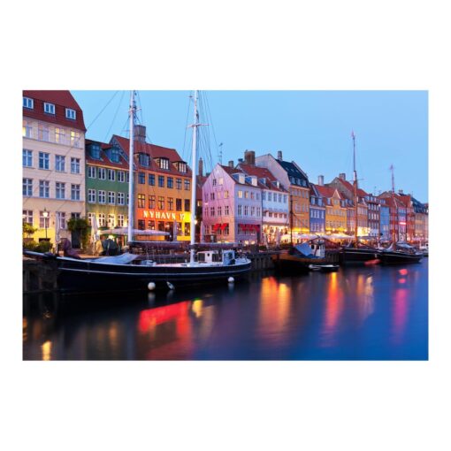 Copenhagen Harbour in the Evening 3.2m x 4.8m Textured Matte Peel & Stick Wall Mural