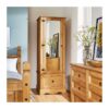 Corona Pine Armoire Wardrobe 1 Door Mirrored 1 Storage Drawer Solid Wood