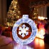 Costway 33 Lighted Wreath, Pre-lit Christmas Wreath W/ Hanging & , 128 Led Bulbs, All- Decoration For