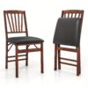 Costway Set Of 2 Folding Chair Padded Kitchen Dining Seat Portable Upholstered High Back