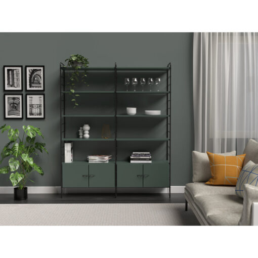 Dakota 204cm H x 167cm W Metal Standard Bookcase