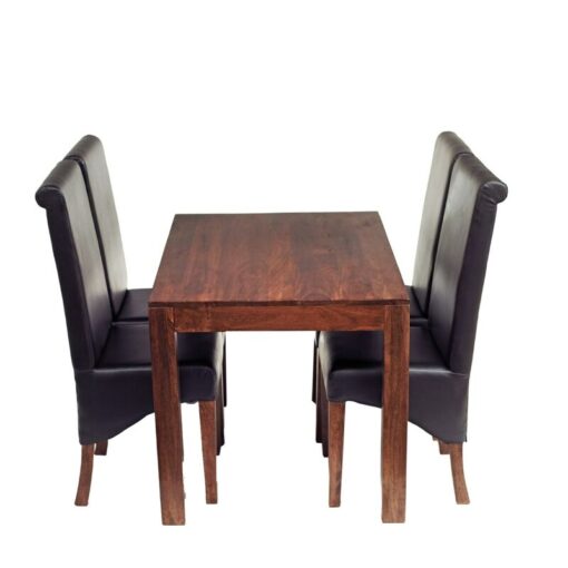 Dakota Mango 4 Ft Dining set with Leather Chairs