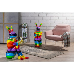 Deco Figurine Sitting Rabbit Rainbow 80