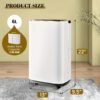 Dehumidifier For Basement With Drain Hose, Powerful Moisture Removal And Humidity Control, 4, 500 Sq.ft, 50 Pint Portable Dehumidifiers For Home