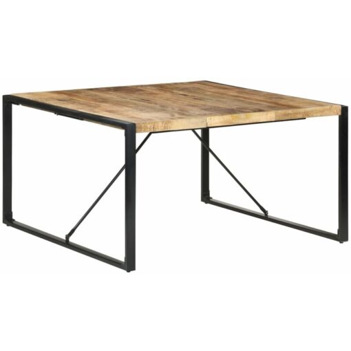 Dining Table 140x140x75 cm Rough Mango Wood Vidaxl