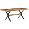 Dining Table 180x90x76 cm Rough Mango Wood Vidaxl