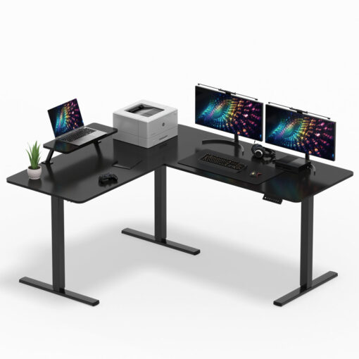 Dockside 160cm Height Adjustable L-Shape Standing Desk