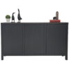 Dresser 3 Doors-150x42x85-Black-Teak Veneer