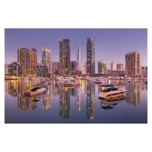 Dubai Skyline and Marina 3.2m x 4.8m Embossed Matte Peel & Stick Wallpaper Roll