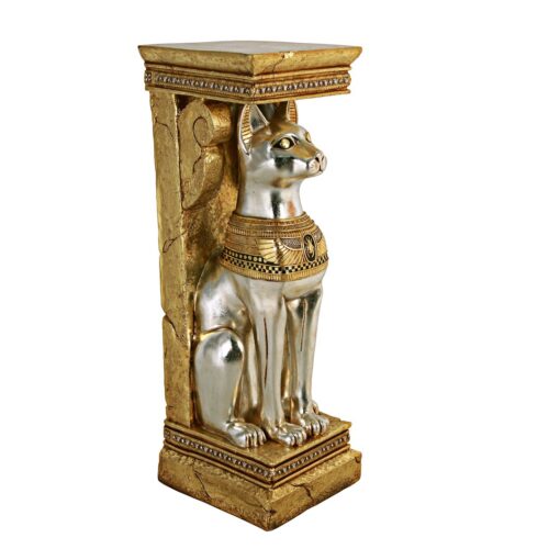 Egyptian Cat Goddess Bastet Pedestal Statue