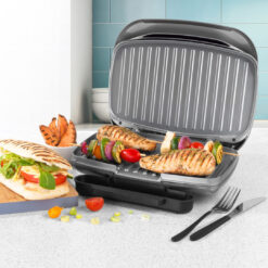 Electric Health Grill - Non-Stick Griddle Plate & Panini Press, Drip Tray, Automatic Temperature Control, Compact, Indoor Cooking With Little To No Oi