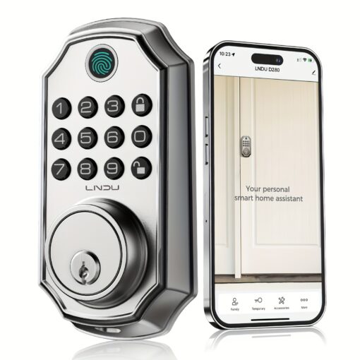 - Entry Door Lock With /keypad Code/key-- App Control-4 Ways To -anti Peeking