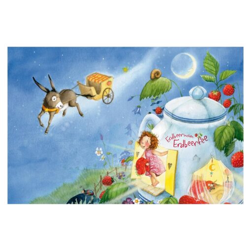 Evie the Strawberry Fairy - Casimir the Dream Donkey 3.2m x 4.8m Textured Matt Peel & Stick Wall Mural