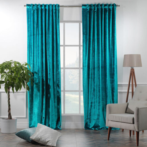 Extra Long & Extra Wide Shiny Velvet Curtain Panel