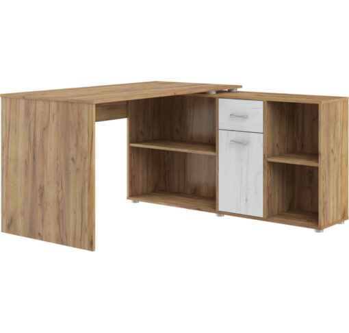 Falyn 137Cm W L-Shape Computer Desk with Cabinet