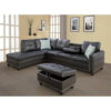 Faux Leather Sectional Sofa With Ottoman