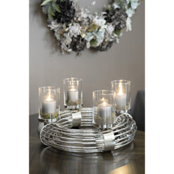 Fink Ventura wreath, silver -colored, 40cm diameter