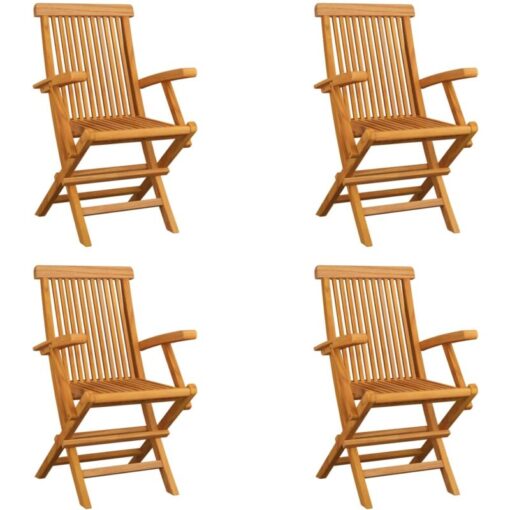 Folding Garden Chairs 4 pcs Solid Teak Wood vidaXL