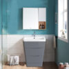 Free Standing Drawer Vanity Unit Basin Bathroom 600mm Gloss Grey