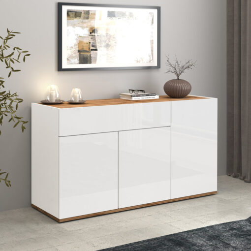 GARDA Sideboard 120 grey anthracite/oak W.120 D.35 H.70