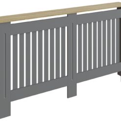 GFW Longslow Large Radiator Cover - Grey & Oak