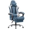 Gaming Chair Fabric Computer Chair Massage Game Chair Chair With Headrest, Lumbar Support & Footrest