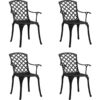 Garden Chairs 4 pcs Cast Aluminium Black Vidaxl