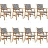 Garden Chairs 8 pcs Solid Acacia Wood Vidaxl