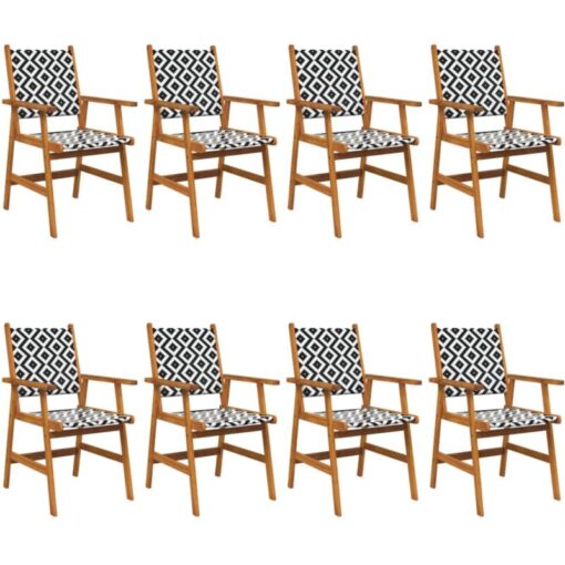 Garden Chairs 8 pcs Solid Acacia Wood Vidaxl