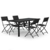 Garden Dining Set Grey and Black