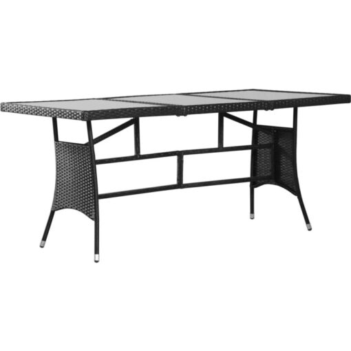 Garden Table Black 170x80x74 cm Poly Rattan Vidaxl