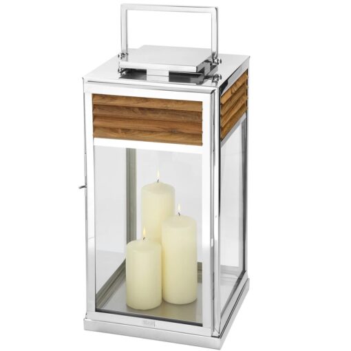 Genua Wooden/Stainless Steel Lantern