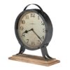 Gravelyn Chalet Analog Metal Quartz Tabletop Clock in Antique Iron Bezel