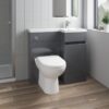 Grey Gloss Bathroom Furniture Vanity Unit Basin Toilet Unit Combination 900mm Right Hand with Saturn Toilet Pan