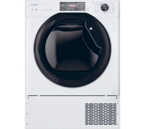 HAIER Series 4 HDBI H7A2TBEX-80 Integrated WiFi-enabled 7 kg Heat Pump Tumble Dryer, White