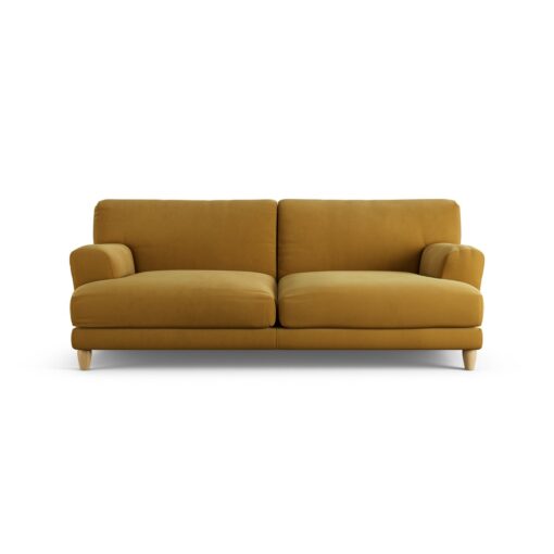 Habitat Askem Fabric 3 Seater Sofa - Gold - Ash Leg