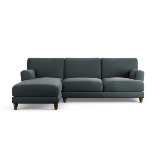 Habitat Askem Fabric Left Hand Corner Sofa-Charcoal-Dark Leg