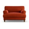 Habitat Askem Velvet Cuddle Chair - Burnt Orange - Dark Leg