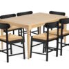 Habitat Barnwell Dining Table & 6 Hanna Black Chairs