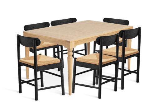 Habitat Barnwell Dining Table & 6 Hanna Black Chairs