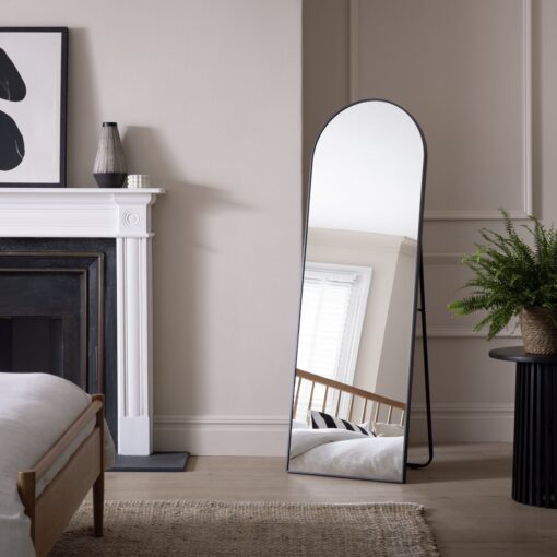 Habitat Black Free Standing Arch Cheval Mirror - 150x50cm