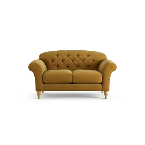 Habitat Brooker Fabric 2 Seater Sofa - Gold - Ash Leg