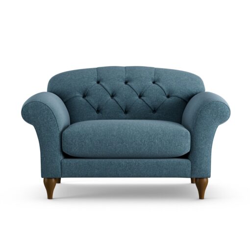 Habitat Brooker Fabric Cuddle Chair - Blue - Dark Leg