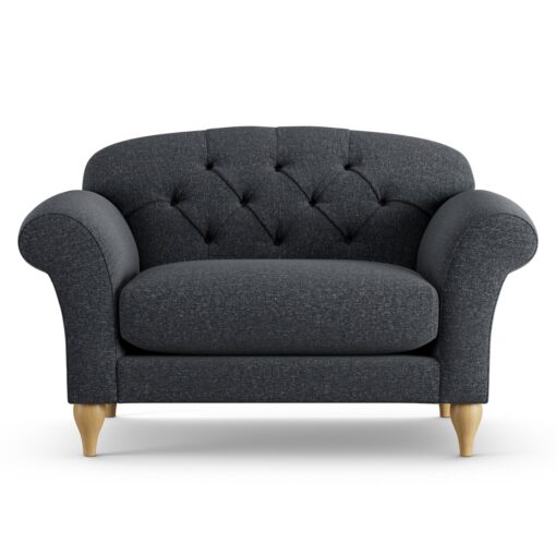 Habitat Brooker Fabric Cuddle Chair - Charcoal -Ash Leg