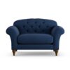 Habitat Brooker Fabric Cuddle Chair - Navy - Dark Leg